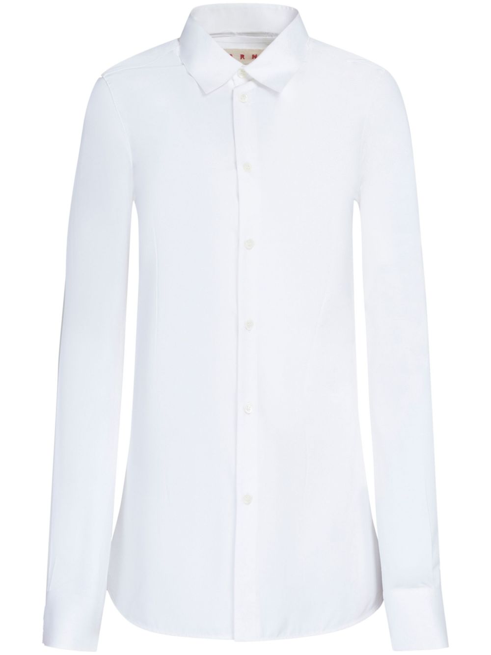 Logo-embroidered cotton shirt - White