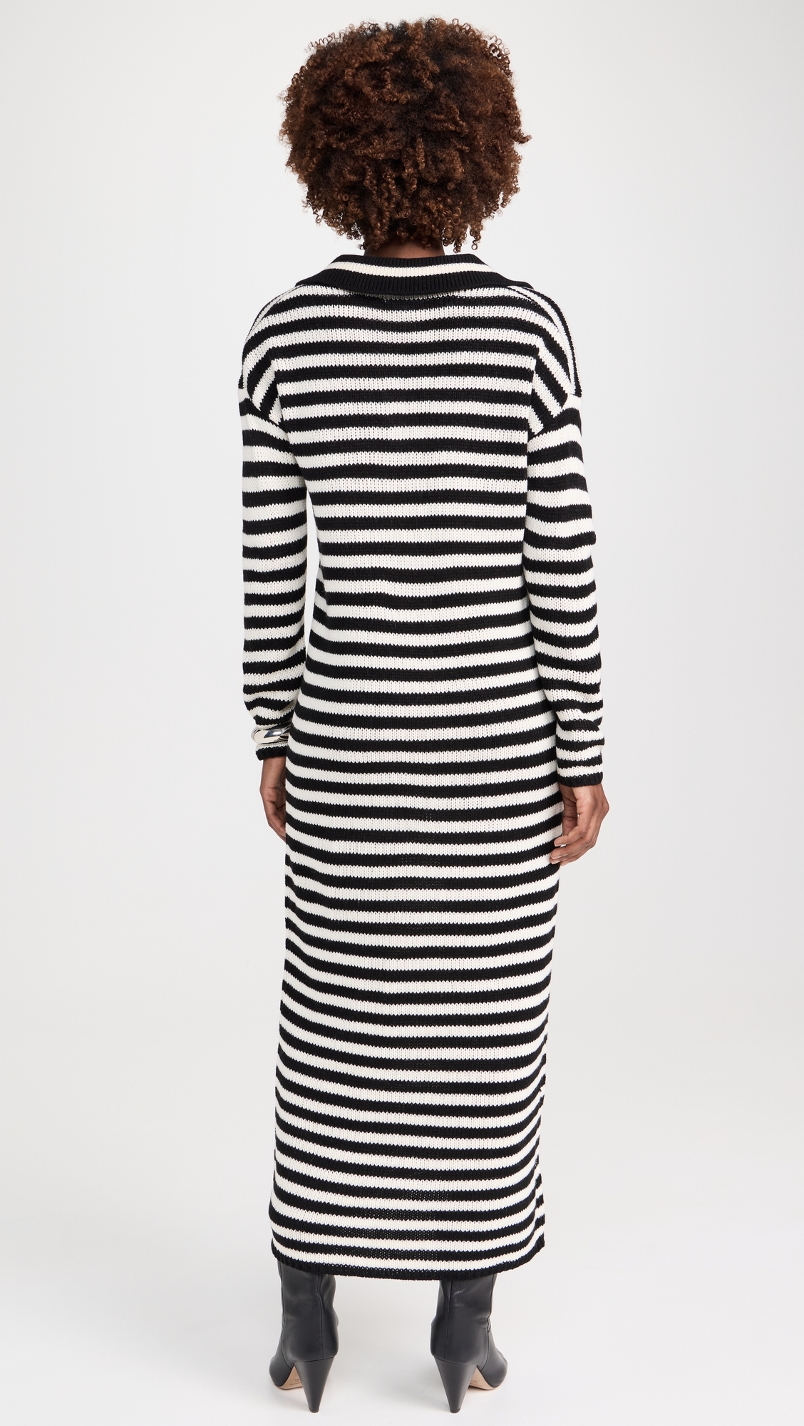 Raya Striped Polo Dress Black Multi