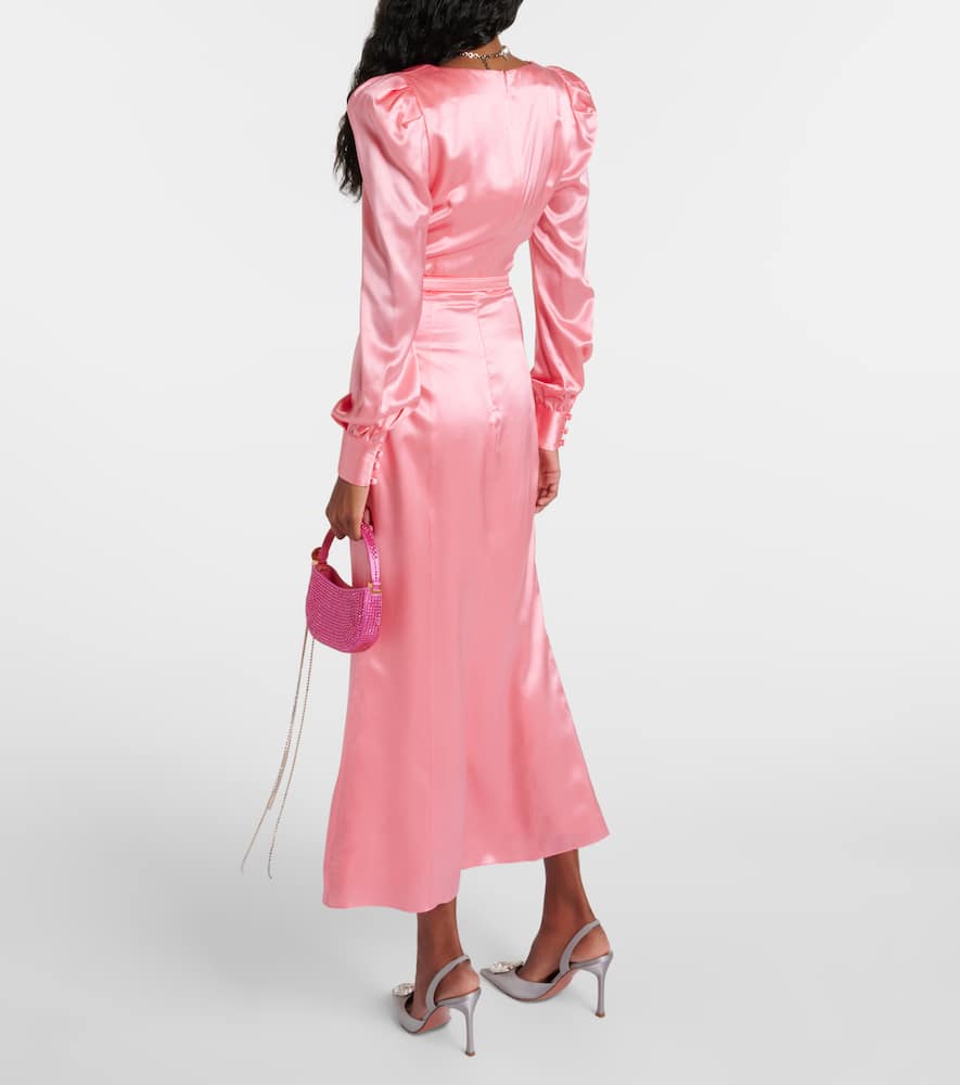 Silk satin midi dress