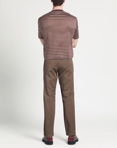 Man Pants Chocolate brown Size 38 Cotton, Elastane