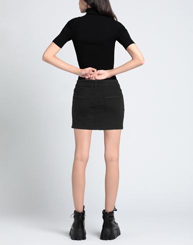 Par. co Denim Woman Denim skirt Black Size 27 Cotton, Recycled cotton, Recycled polyester, Elastane
