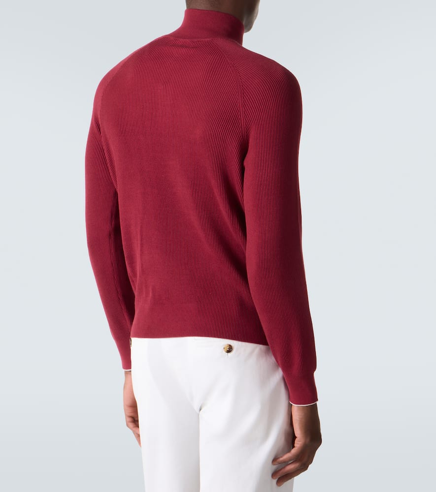 Ribbed-knit cotton sweater