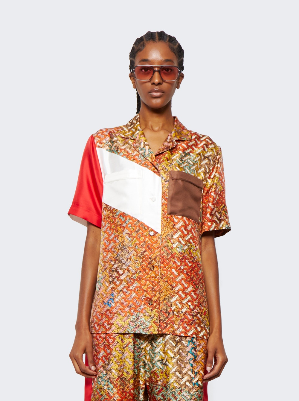 Monogram-print silk shirt