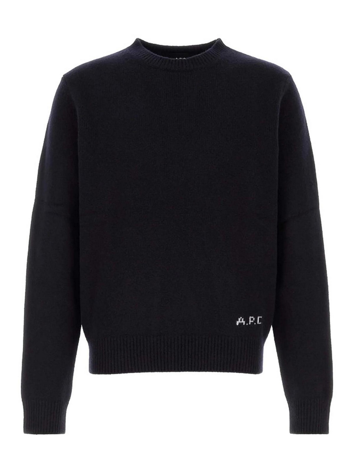 A. P.C. Midnight Blue Wool Edmond Sweater Darknavy Exterior: Maglieria - Men
