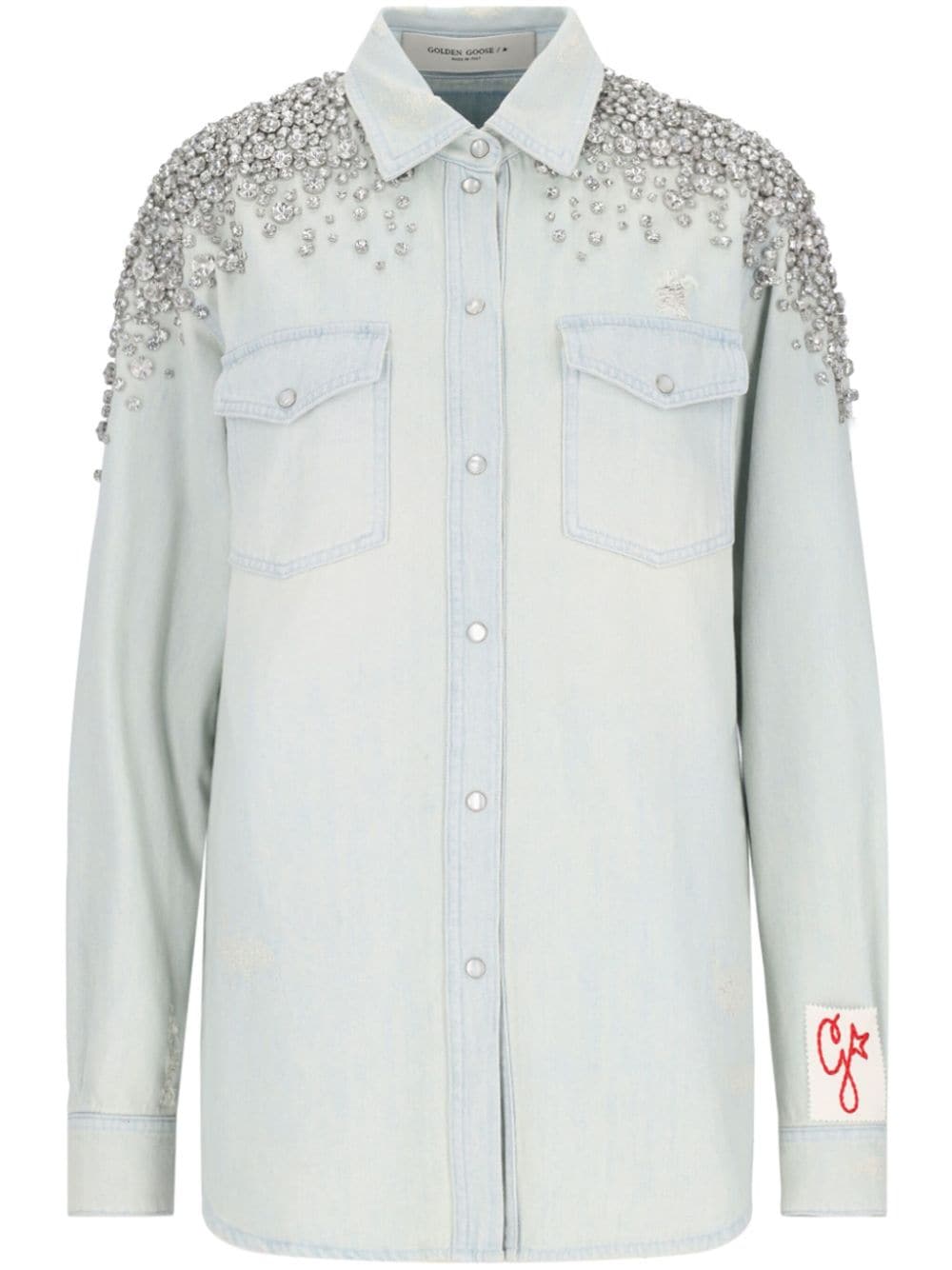 Crystal-embellished shirt - Blue