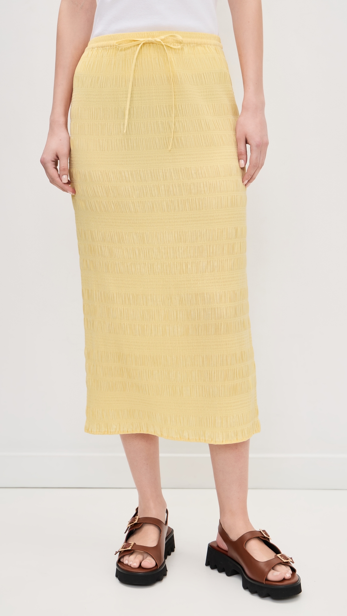 Mimi Smocked Skirt Banana Peel