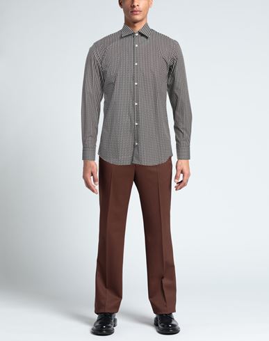 Man Shirt Chocolate brown Size L Cotton