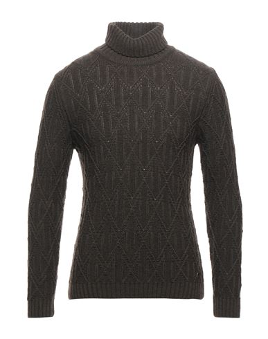 Man Turtleneck Military green Size L Cotton, Wool, Viscose, Polyamide