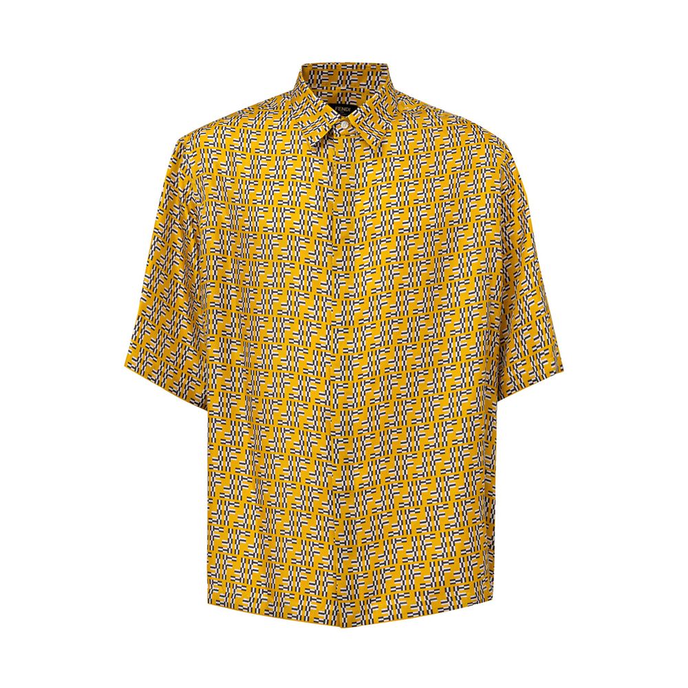 Labyrinth Silk Shirt — Yellow