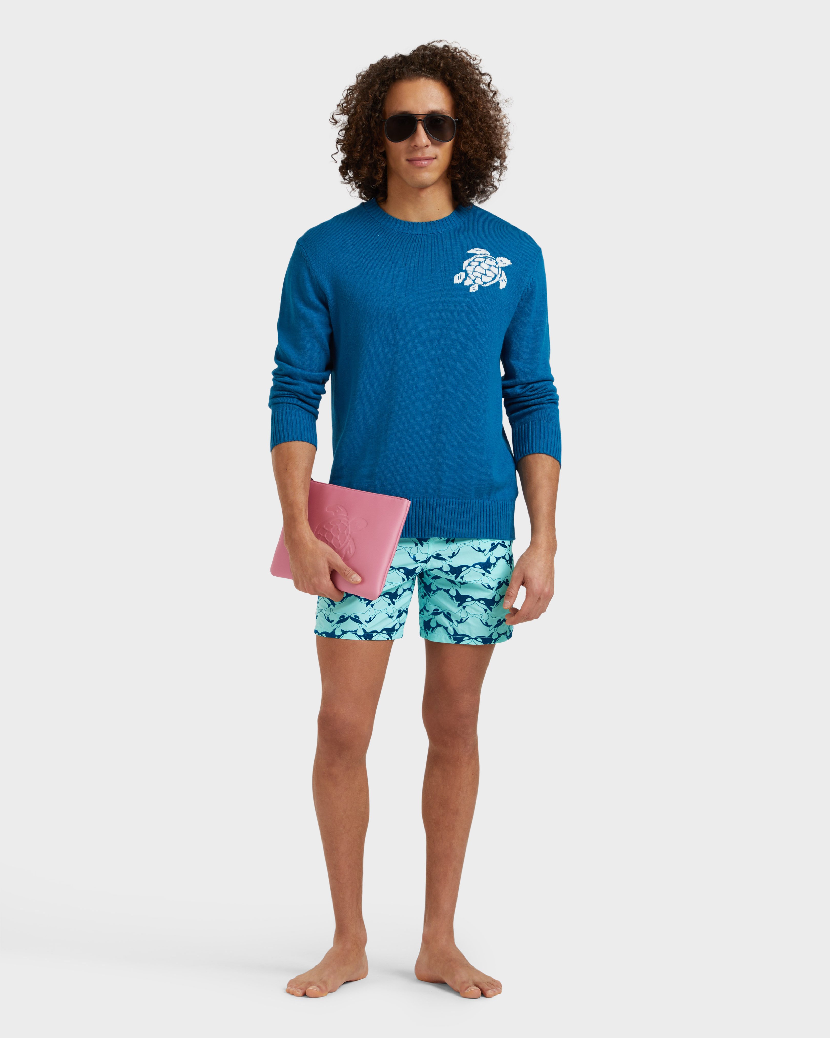 Men Swim Shorts Embroidered Orcas - Limited Edition - Mdb - Mistral - Blue
