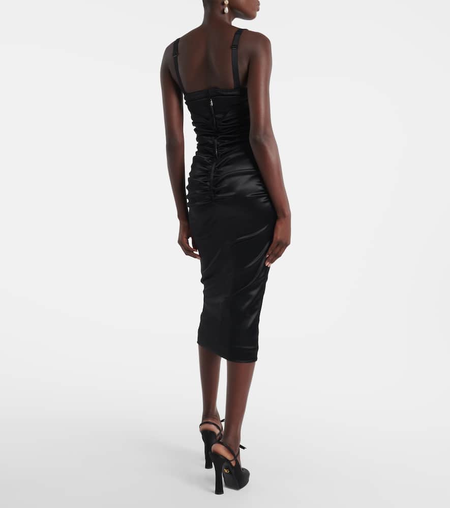 Ruched satin bustier dress