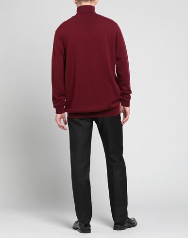Man Turtleneck Burgundy Size XXL Merino Wool
