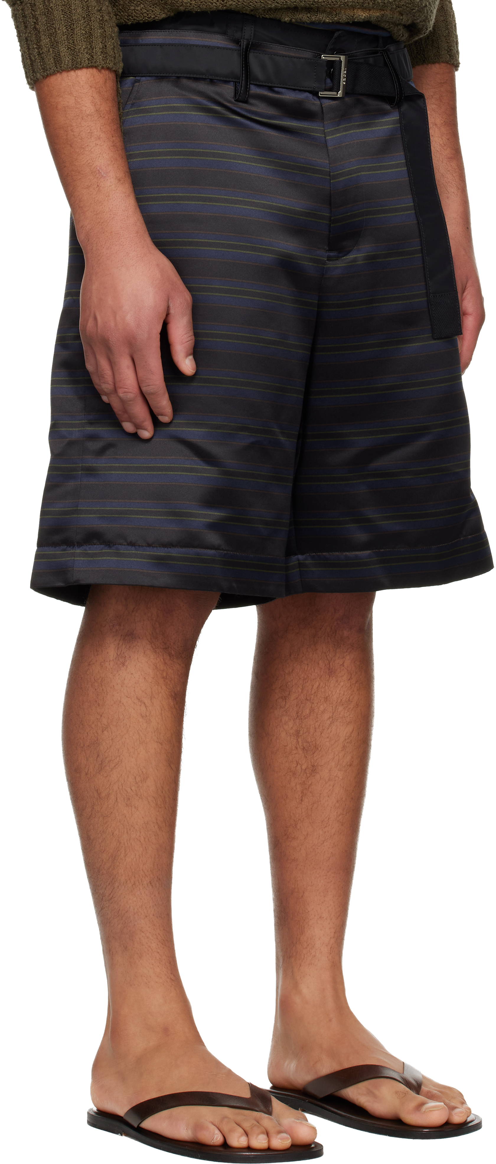 Navy Horizontal Stripe Shorts