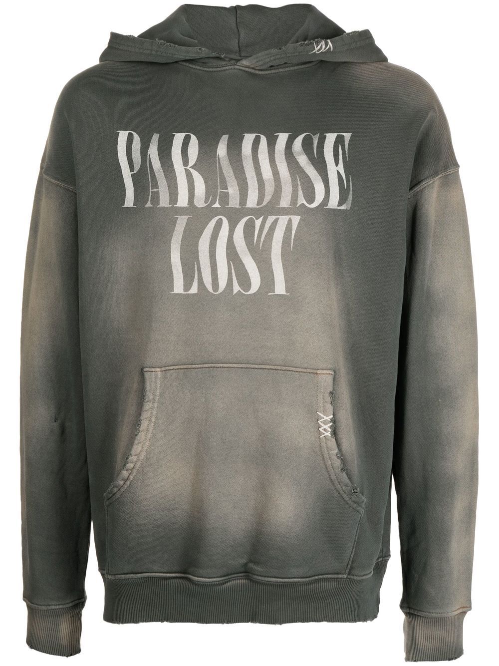 Slogan-print pullover hoodie - Blue