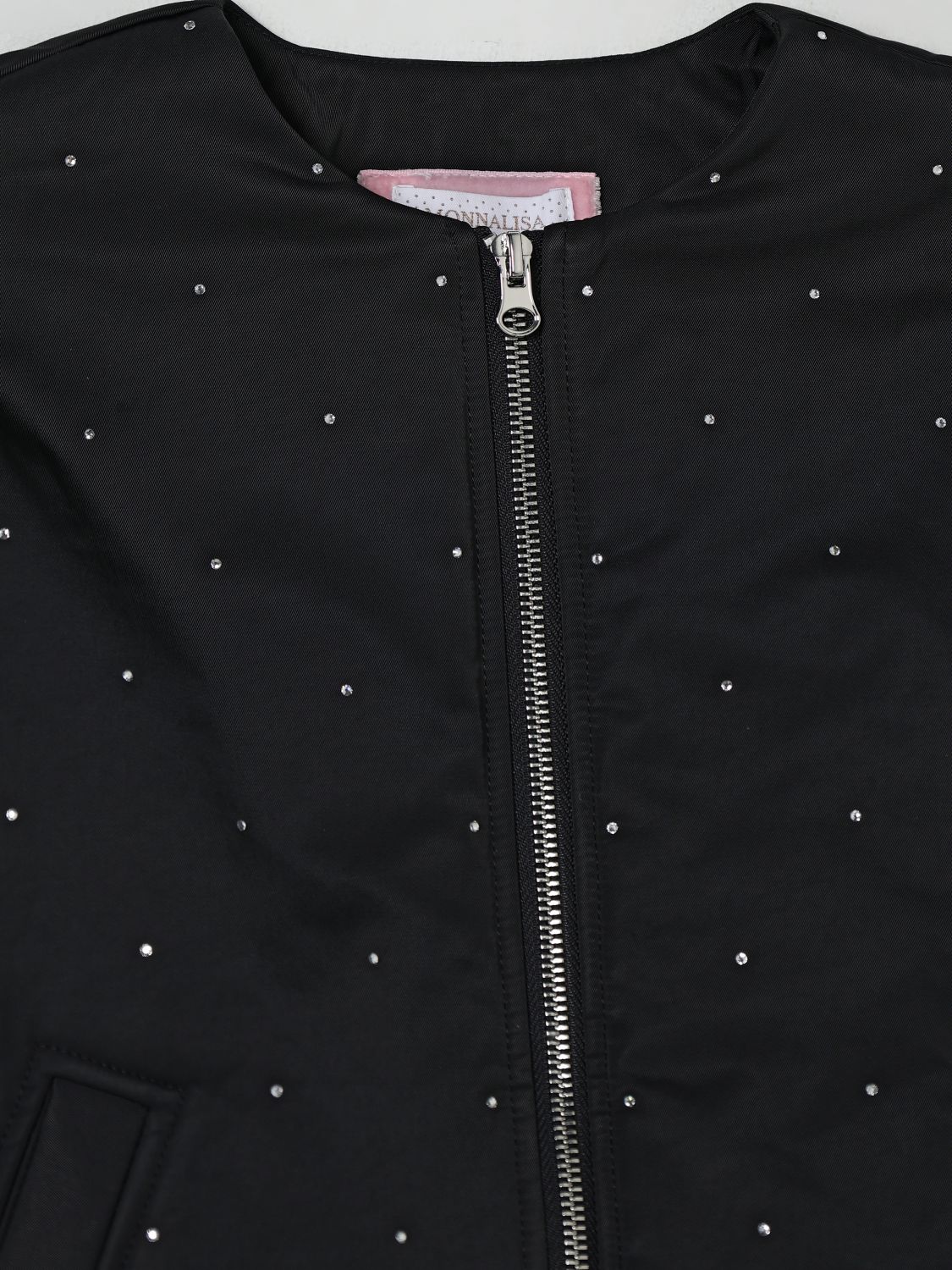 Crystal-embellished bomber jacket - Black