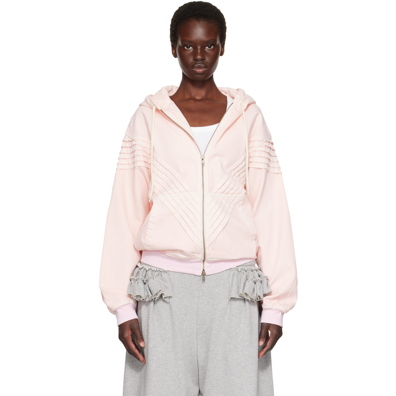 Pink Chevron Hooded Jacket