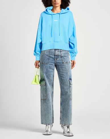 Woman Sweatshirt Sky blue Size M Cotton