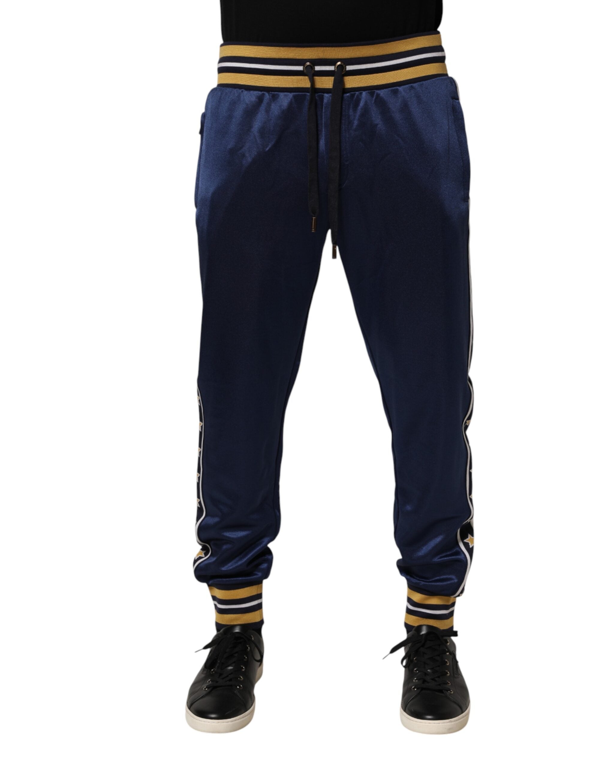 Striped Nylon Joggers — Blue