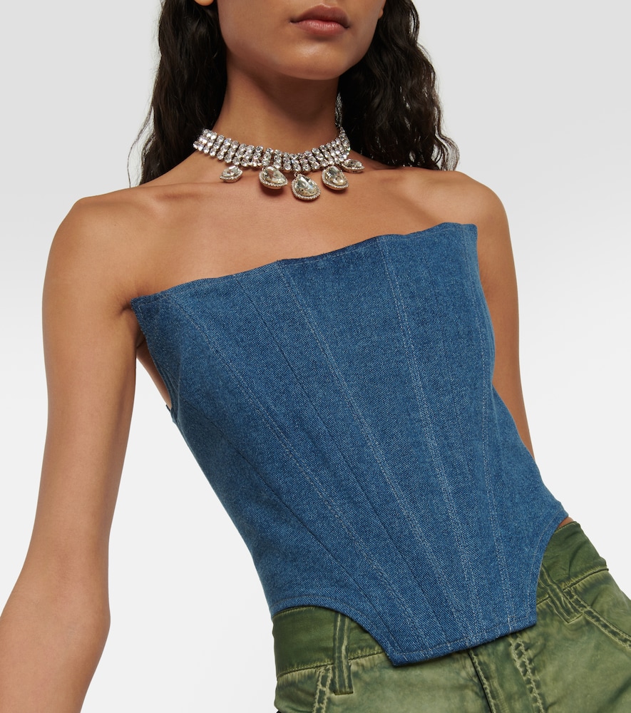 Denim bustier top