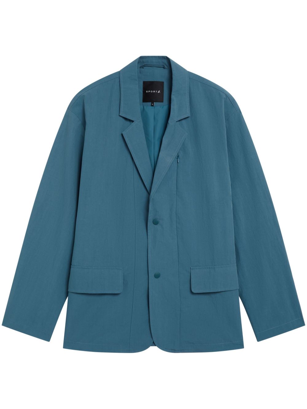 Zip-pocket press-stud blazer - Blue