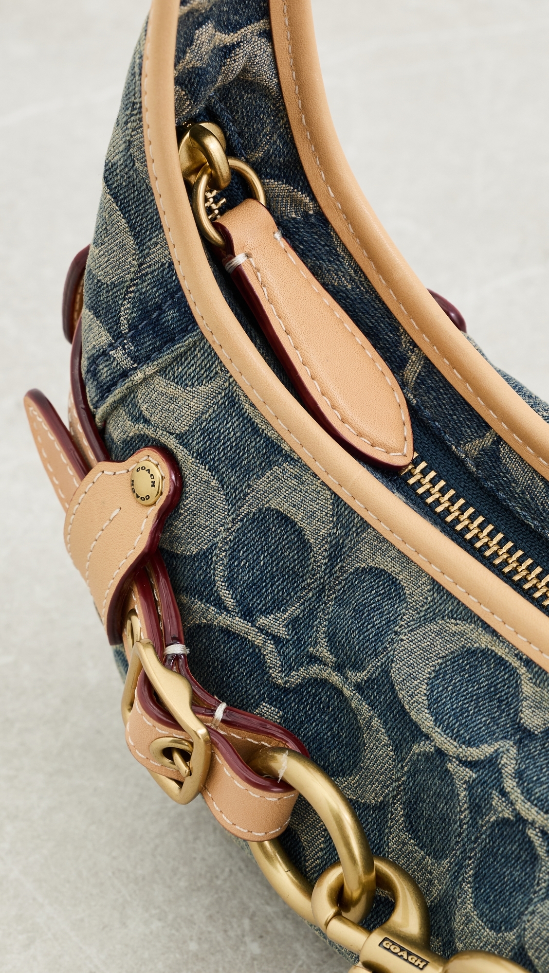 Belted Ergo Signature Jacquard Shoulder Bag 26 Denim One Size