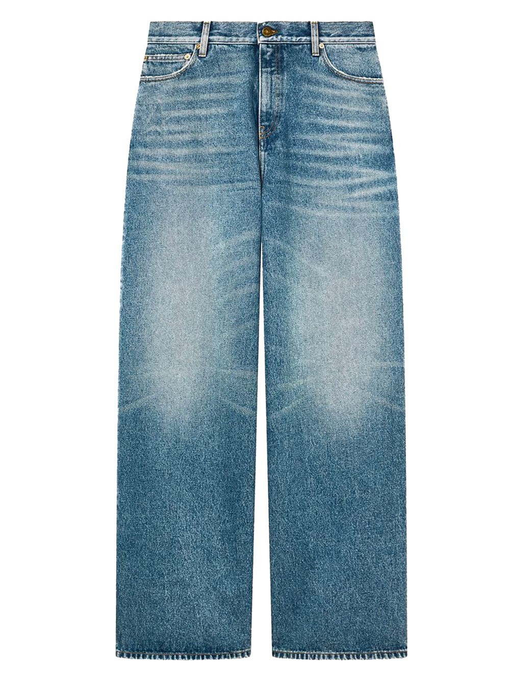 Stone-Washed Light Blue Denim Boyfriend Jeans