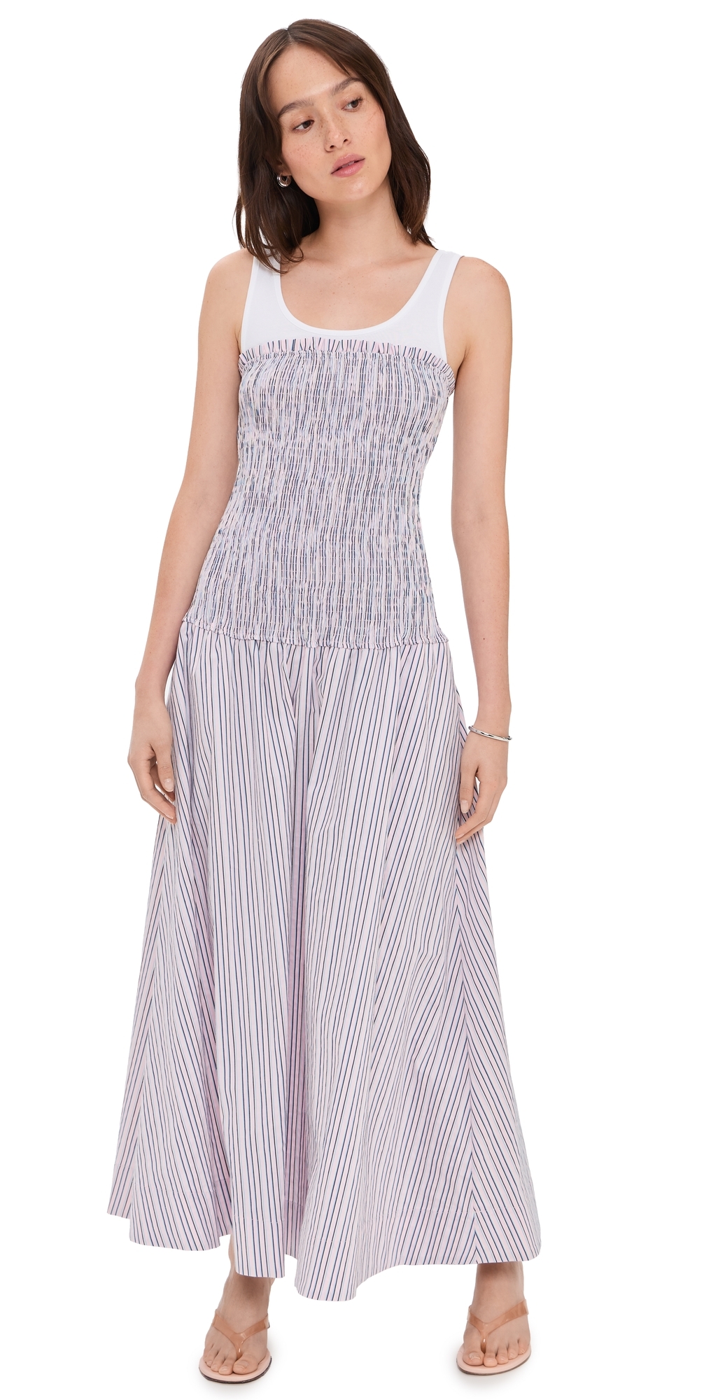 Sophie Stripe Maggy Dress Strawberry Cream/Blue