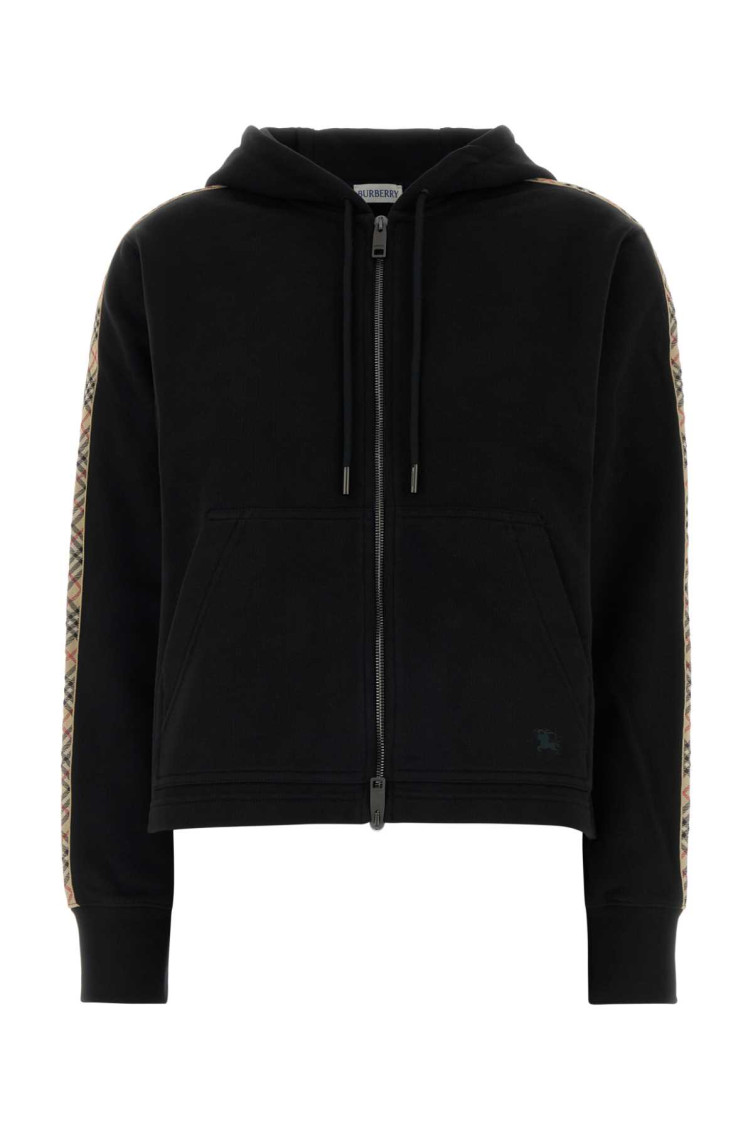 Burberry - cotton hooded sweatshirt kangaroo pocket stripe