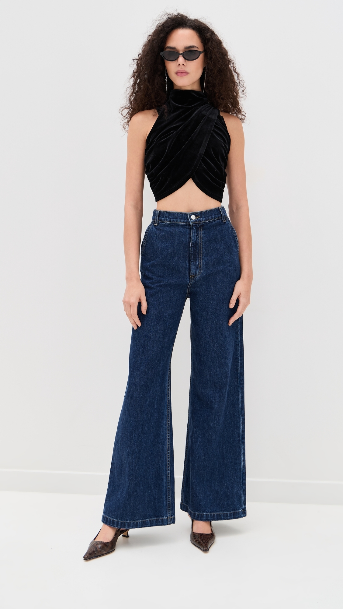 Mel Velvet Top Black