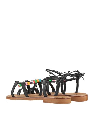 Ovyé Woman Thong sandal Black Size 6 Textile fibers