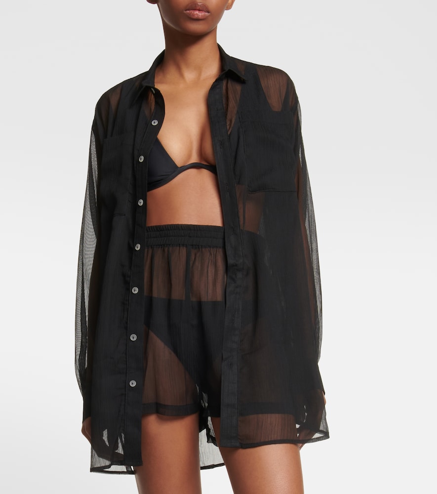 Sheer high-rise shorts