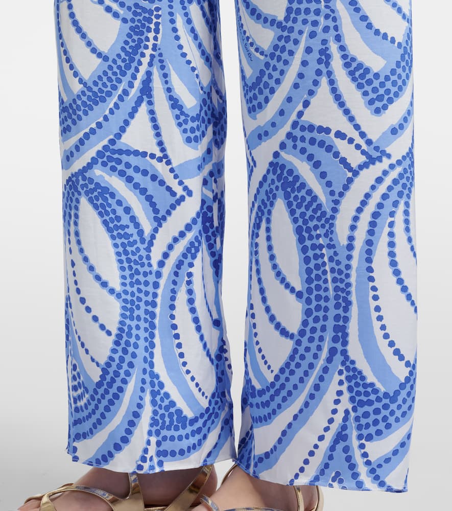 Cecile printed wide-leg pants