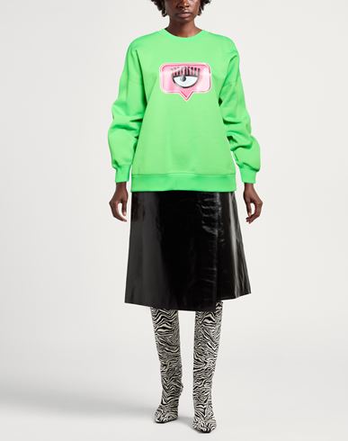 Woman Sweatshirt Lime green Size S Polyester, Cotton