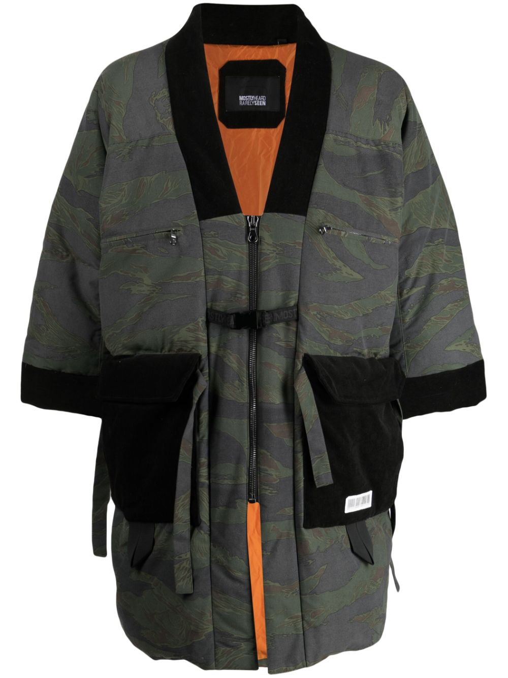 Camouflage-print cotton padded jacket - Green