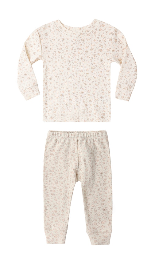 QUINCY MAE Jersey Pajama Set in Cream. - 18-24M also -18M