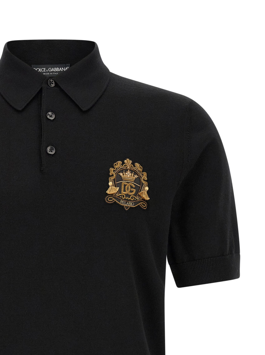 Heraldic Patch Shirt Polo Black