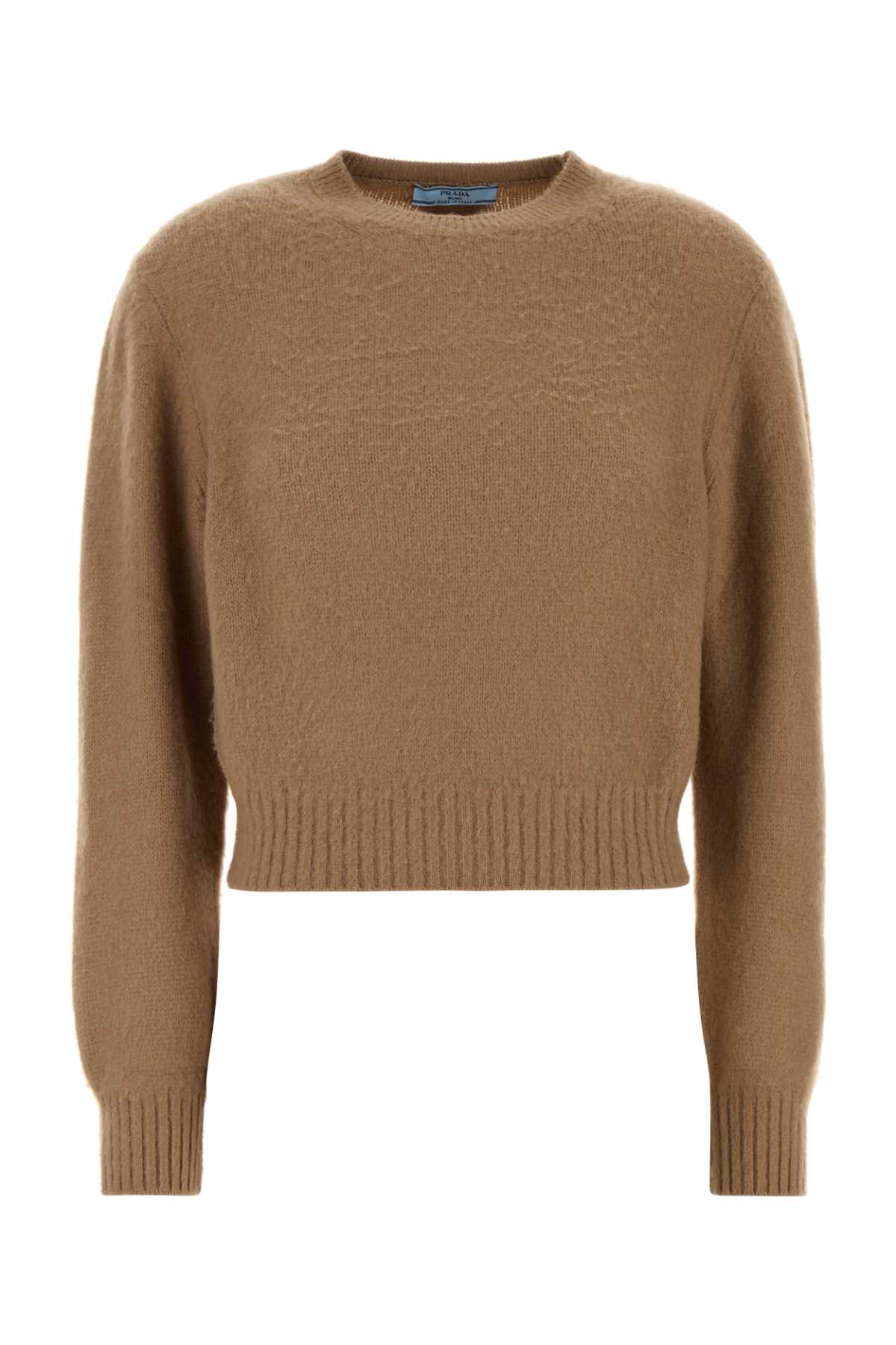 Cashmere Crew-Neck Sweater — Beige