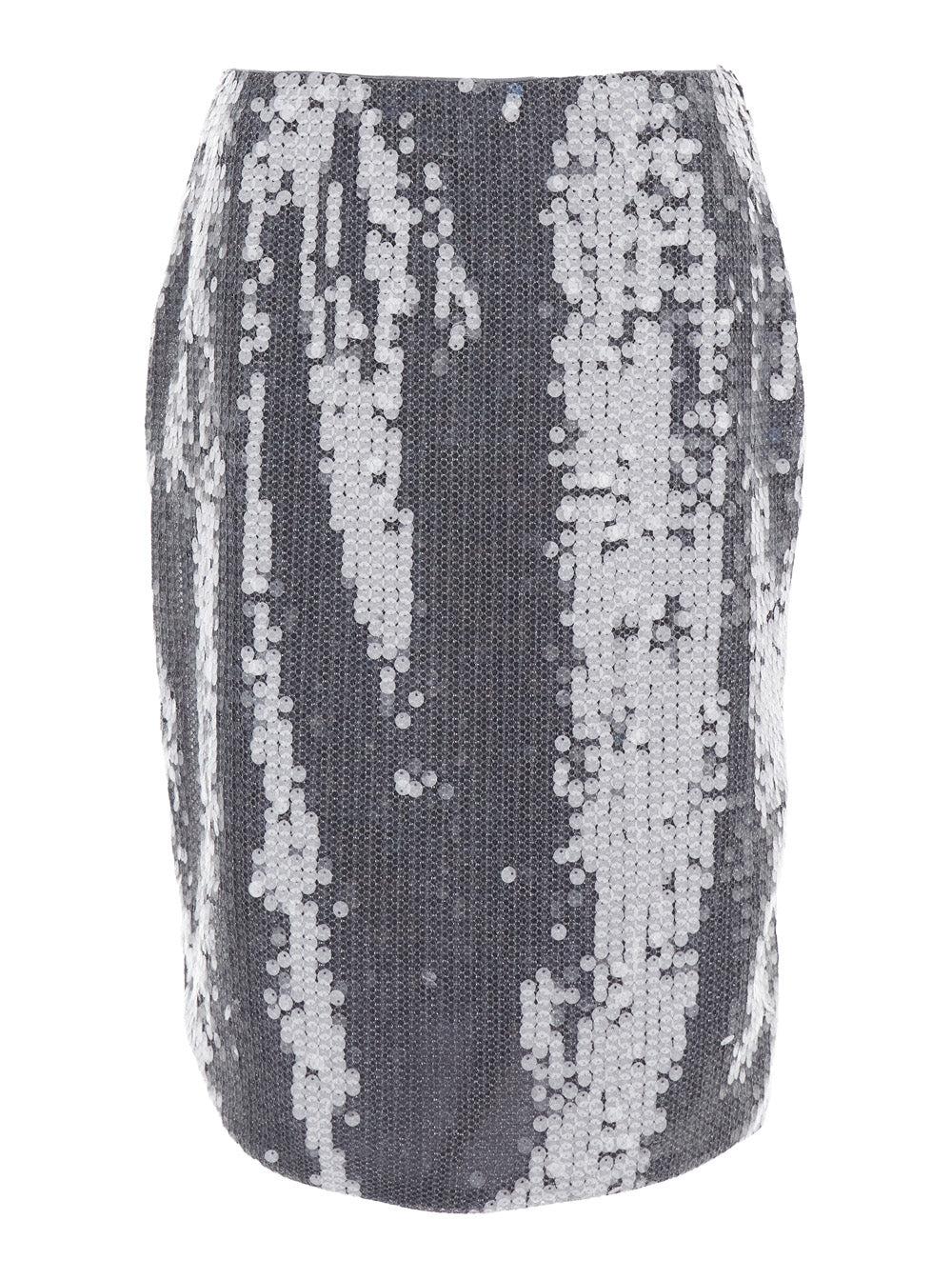 Sequined Recycled Polyester Skirt — Gray