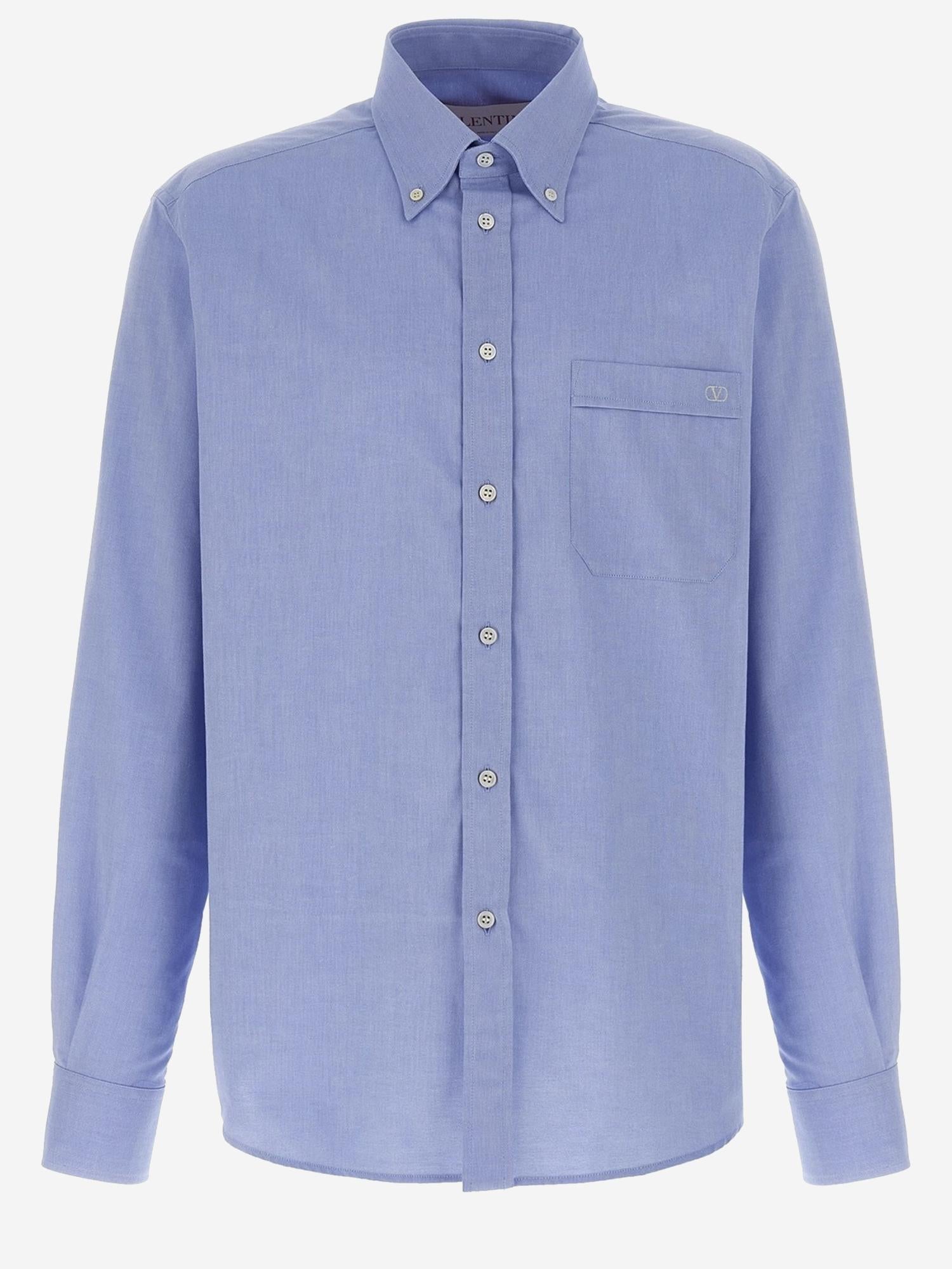 Cotton Oxford Shirt — Blue