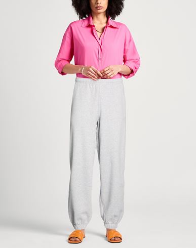 Woman Pants Light grey Size S Cotton