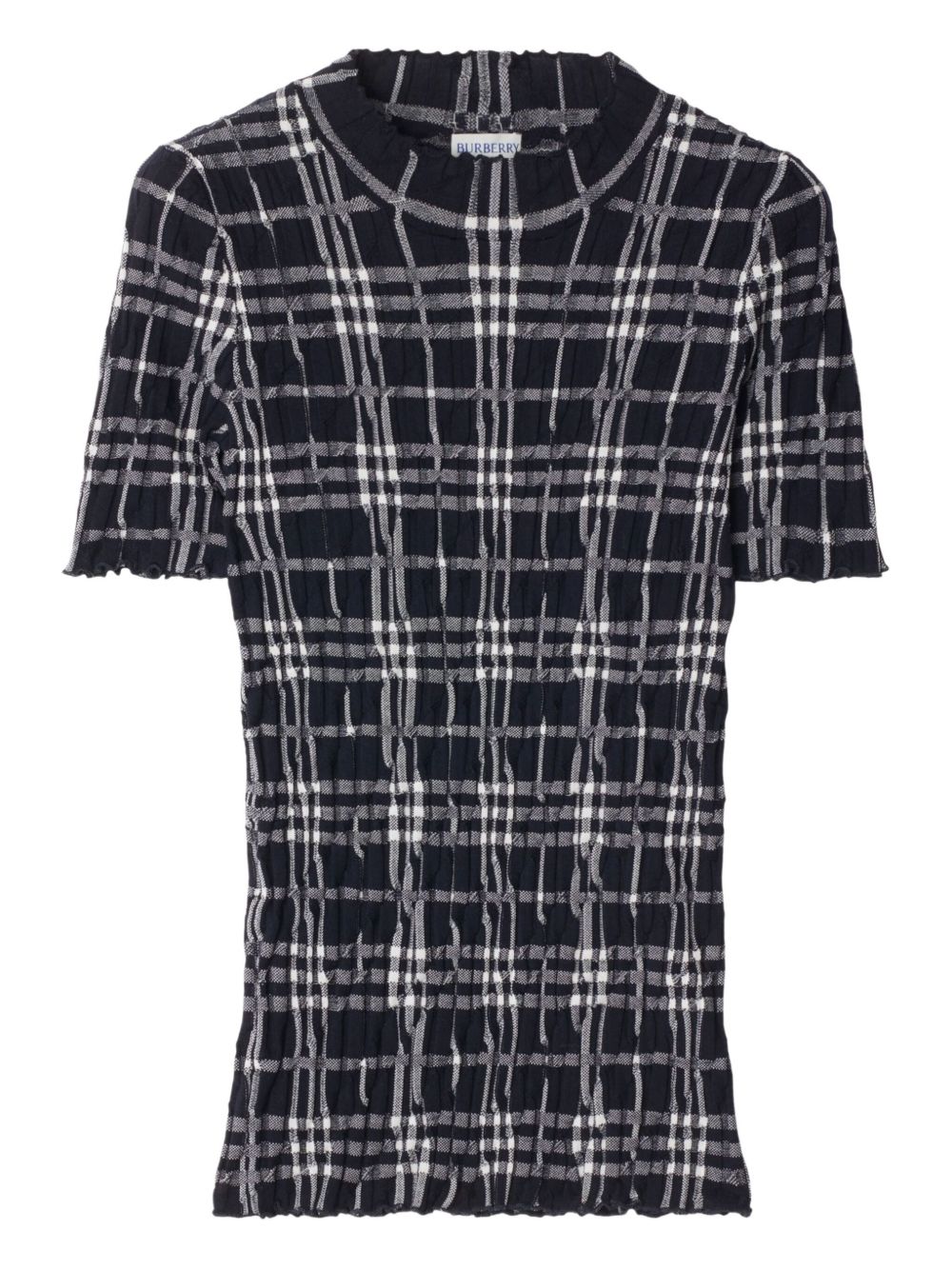 Burberry checked knitted top - Blue