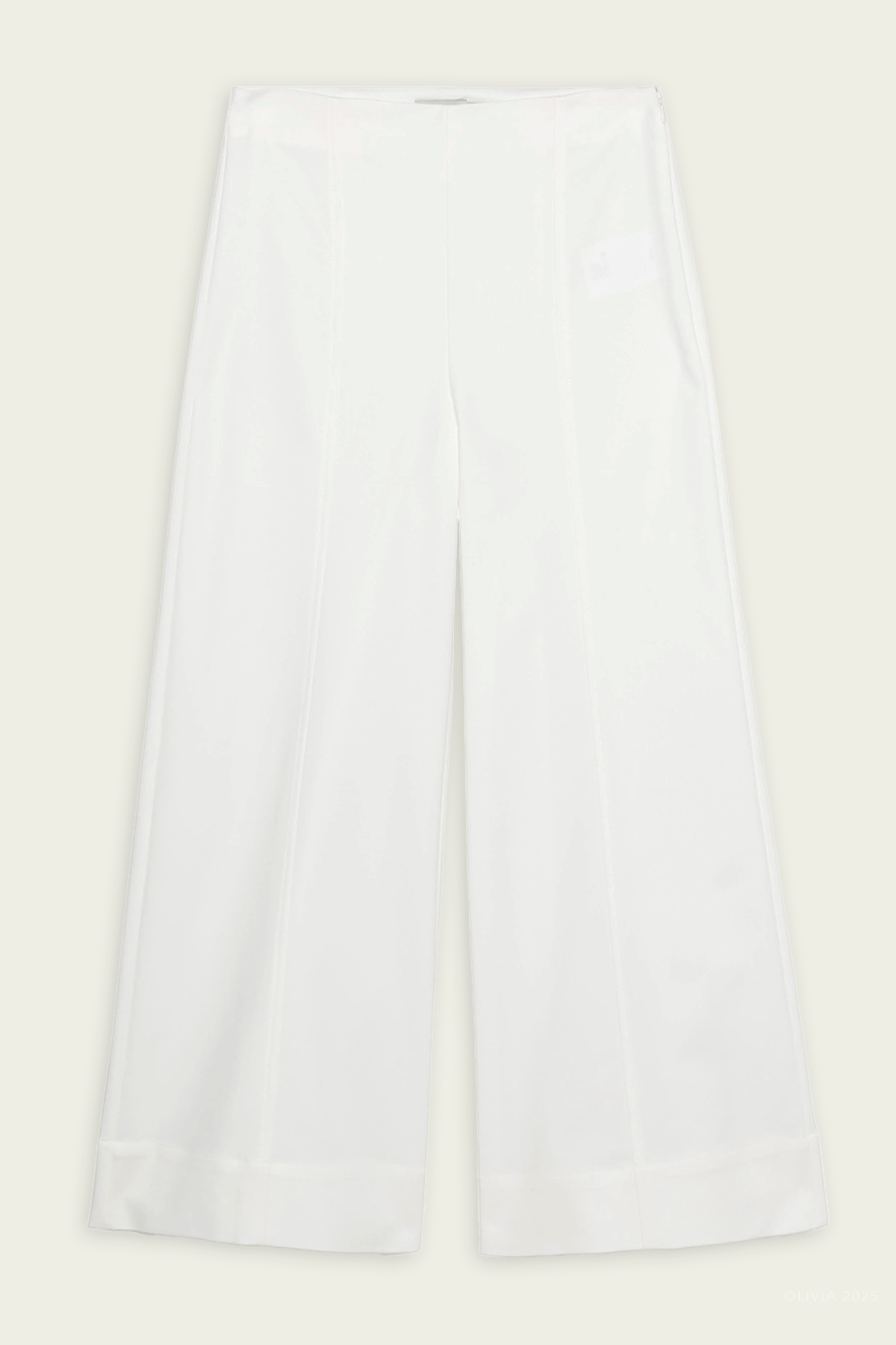 Kallin Cropped Wide-Leg Pant in White