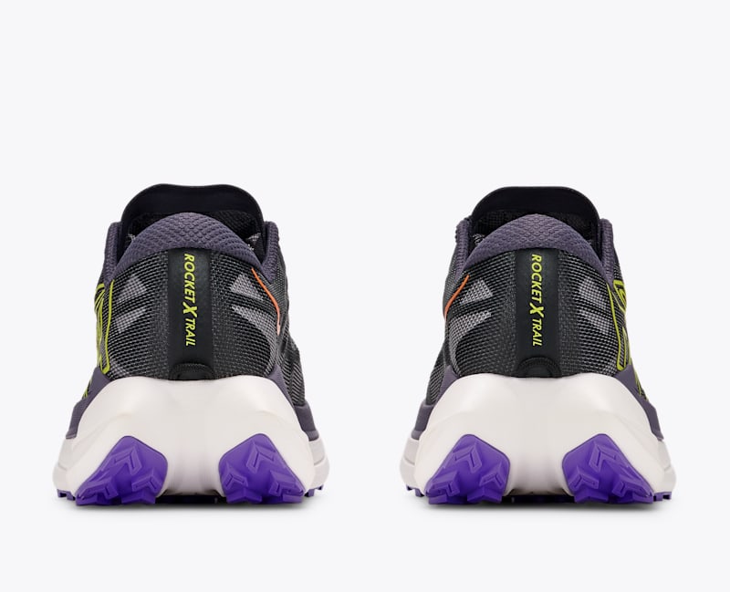 HOKA Men's Rocket X Trail Shoes in Squid Ink/Neon Nebula