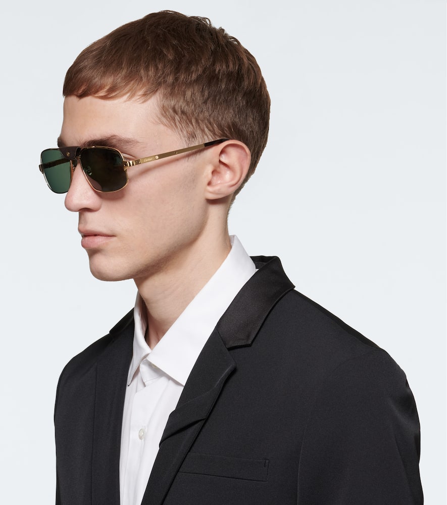 Cartier Eyewear Collection Rectangle-frame acetate sunglasses