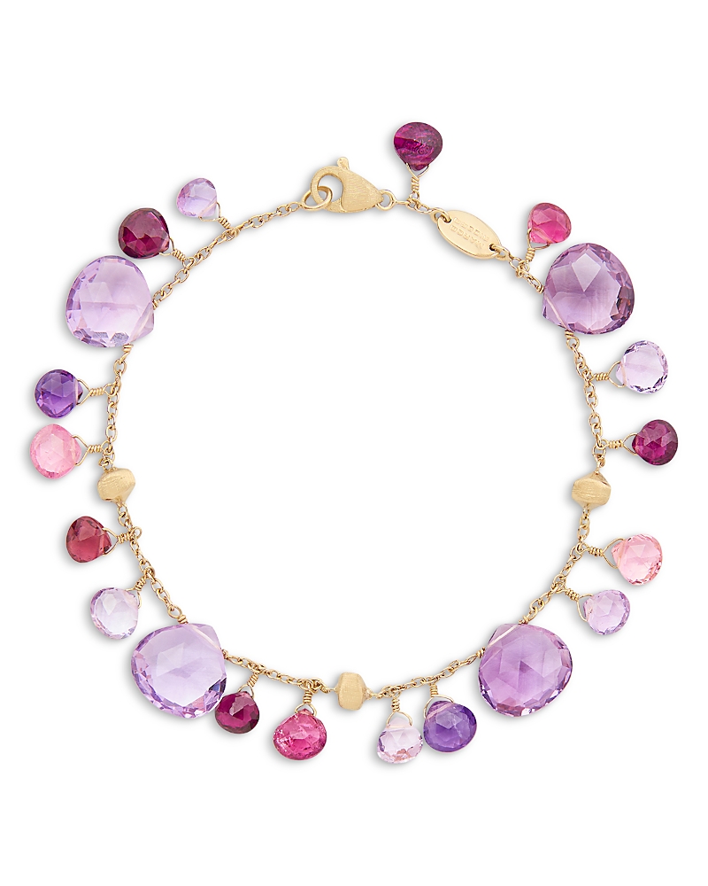 18K Yellow Gold Paradise Multi Gemstone Dangle Bracelet