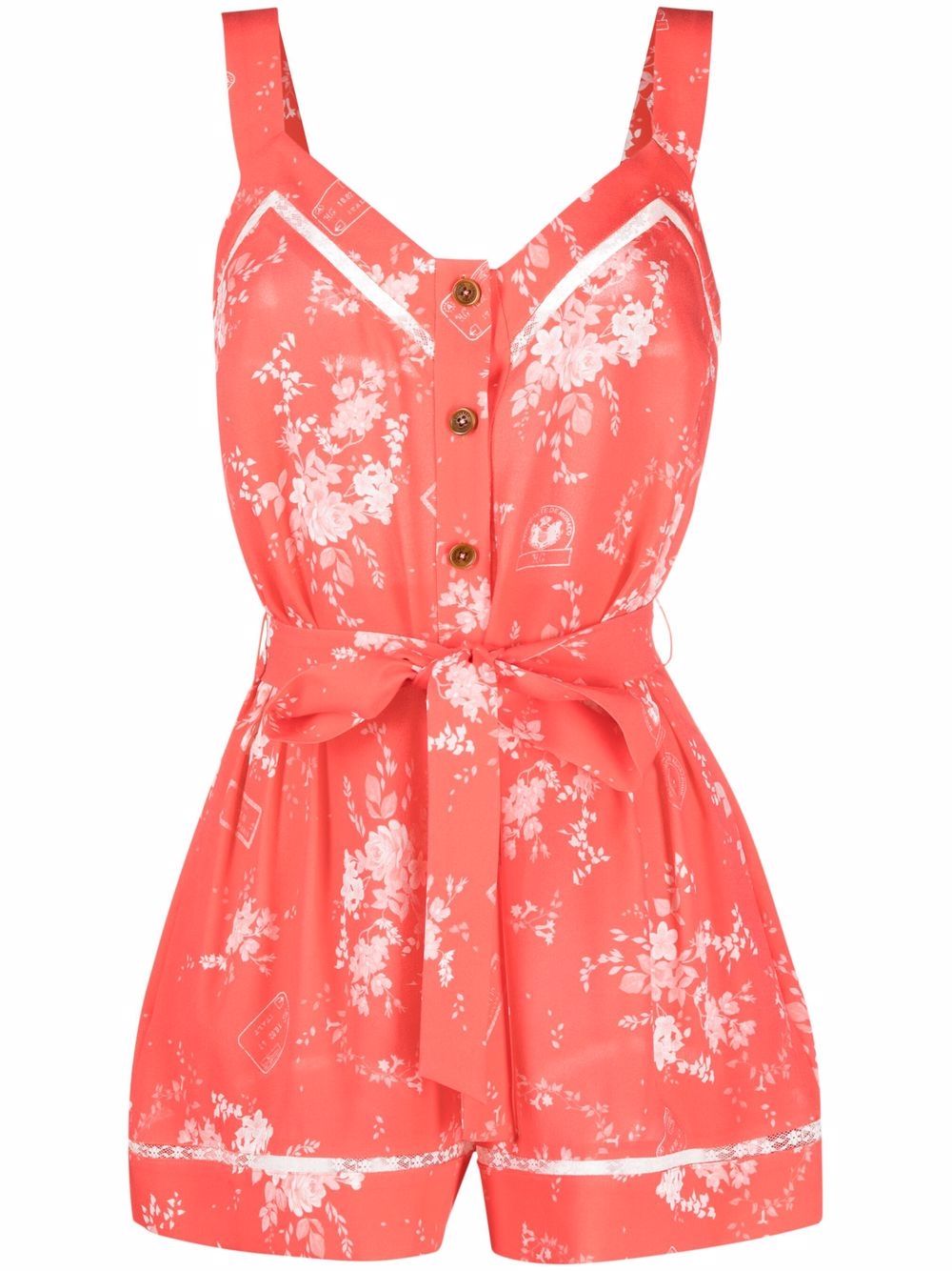 Georgette crepe jumpsuit - Red