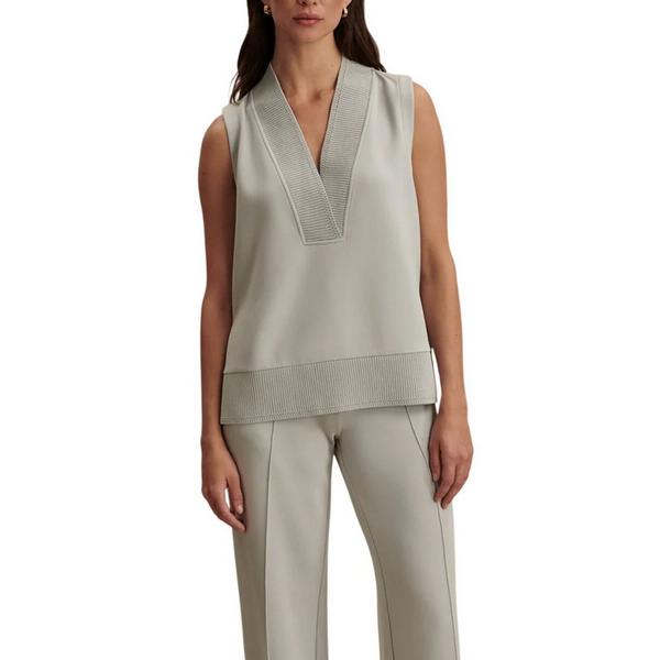Women's Freida V-Neck Tank Top Small Blue Clay