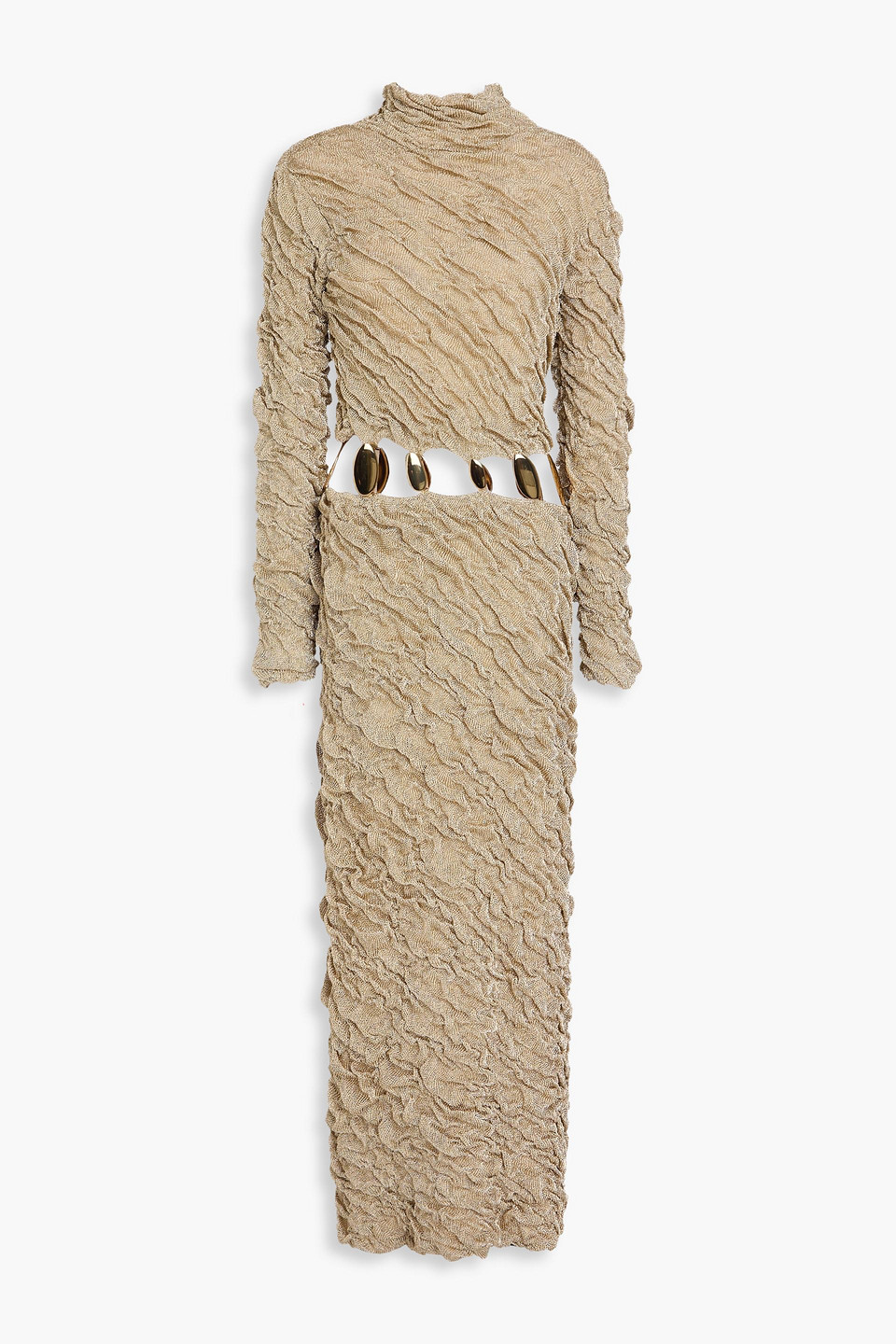 Karissa cutout metallic textured-knit maxi dress - Metallic - M