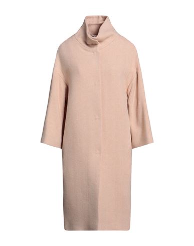 Woman Coat Apricot Size 6 Wool, Polyamide, Polyester