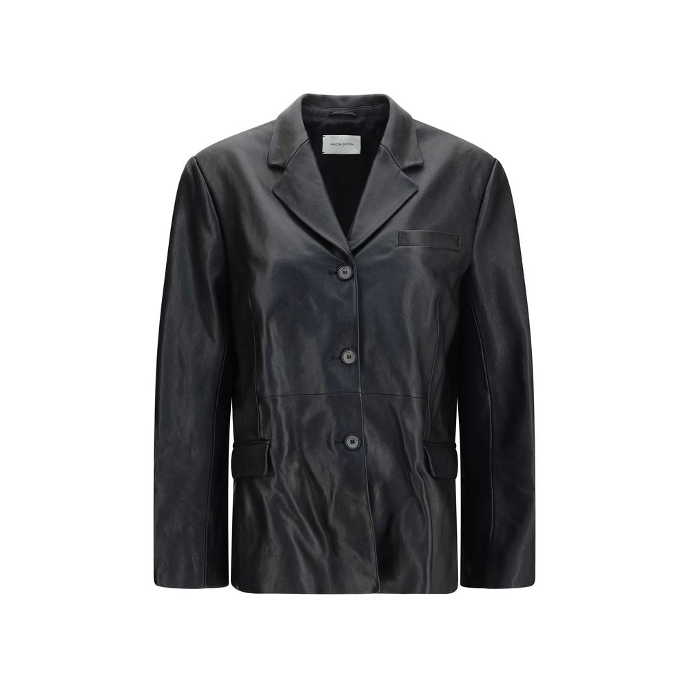 Lambskin Leather Blazer — Black